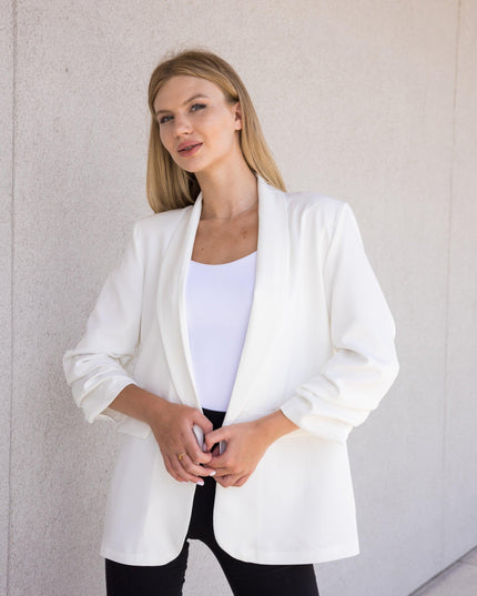 Licensed Game Day Blazer, White Ruched, East Tennessee State Bucky