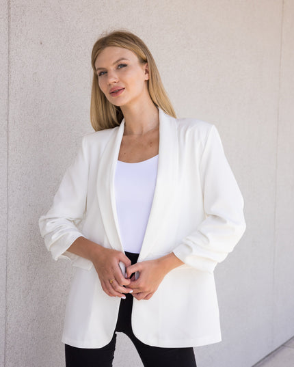 Licensed Game Day Blazer, White Ruched, Mississippi State MSU