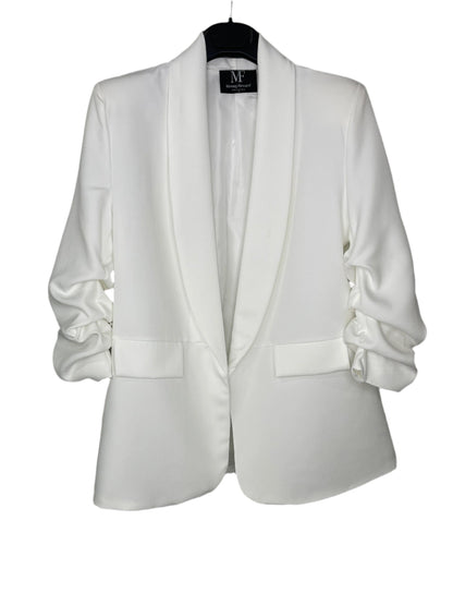 Licensed Game Day Blazer, White Ruched, Penn State Script Nittany Lion